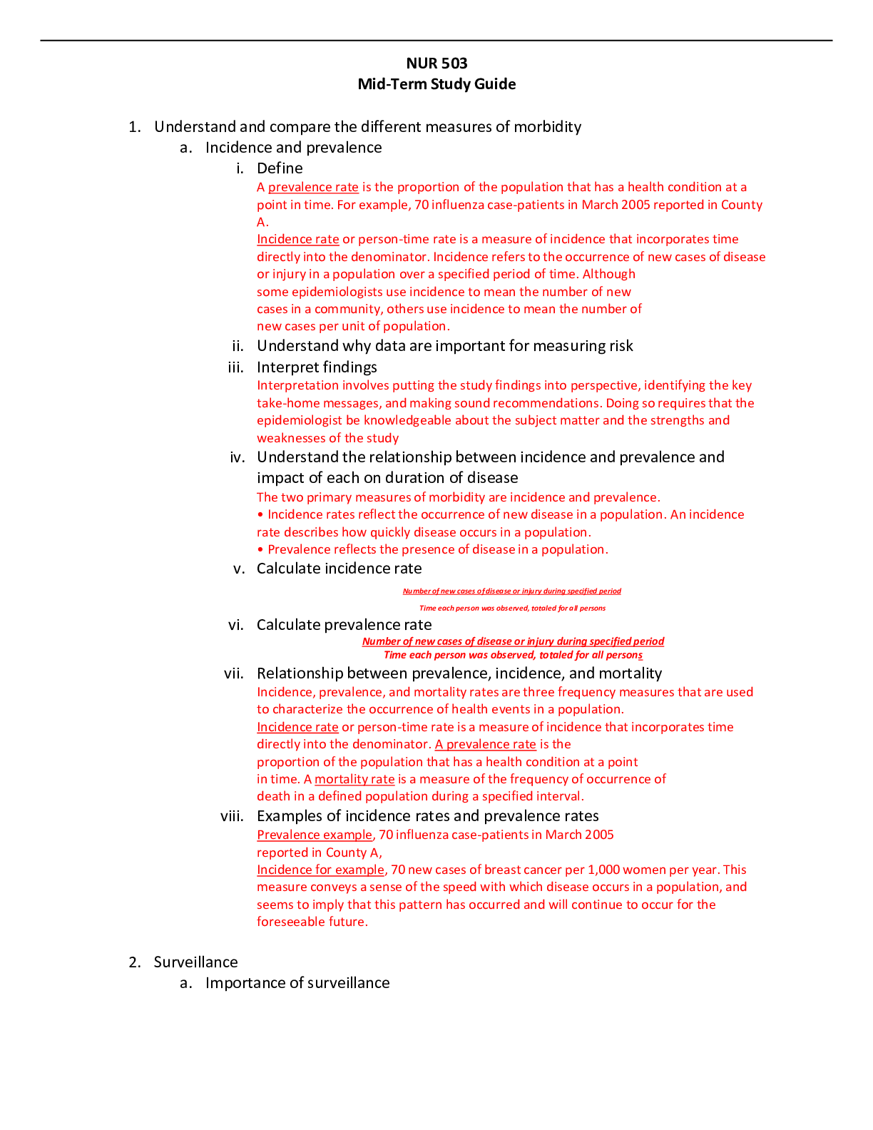 Preview image of NUR 503 Best Mid-Term Study Guide document